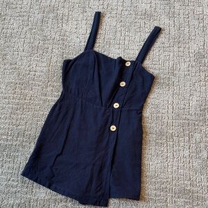 Navy Button-Up Sleeveless Dress (skort)